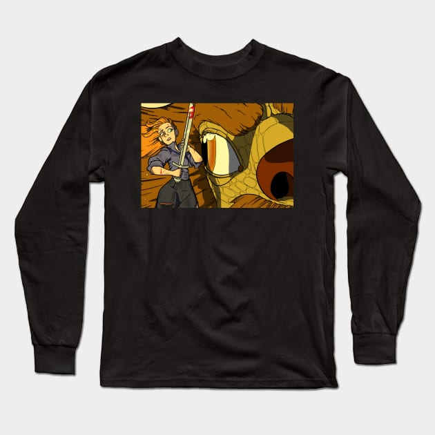 The Dragon and Knight cropped Long Sleeve T-Shirt by AcornInk